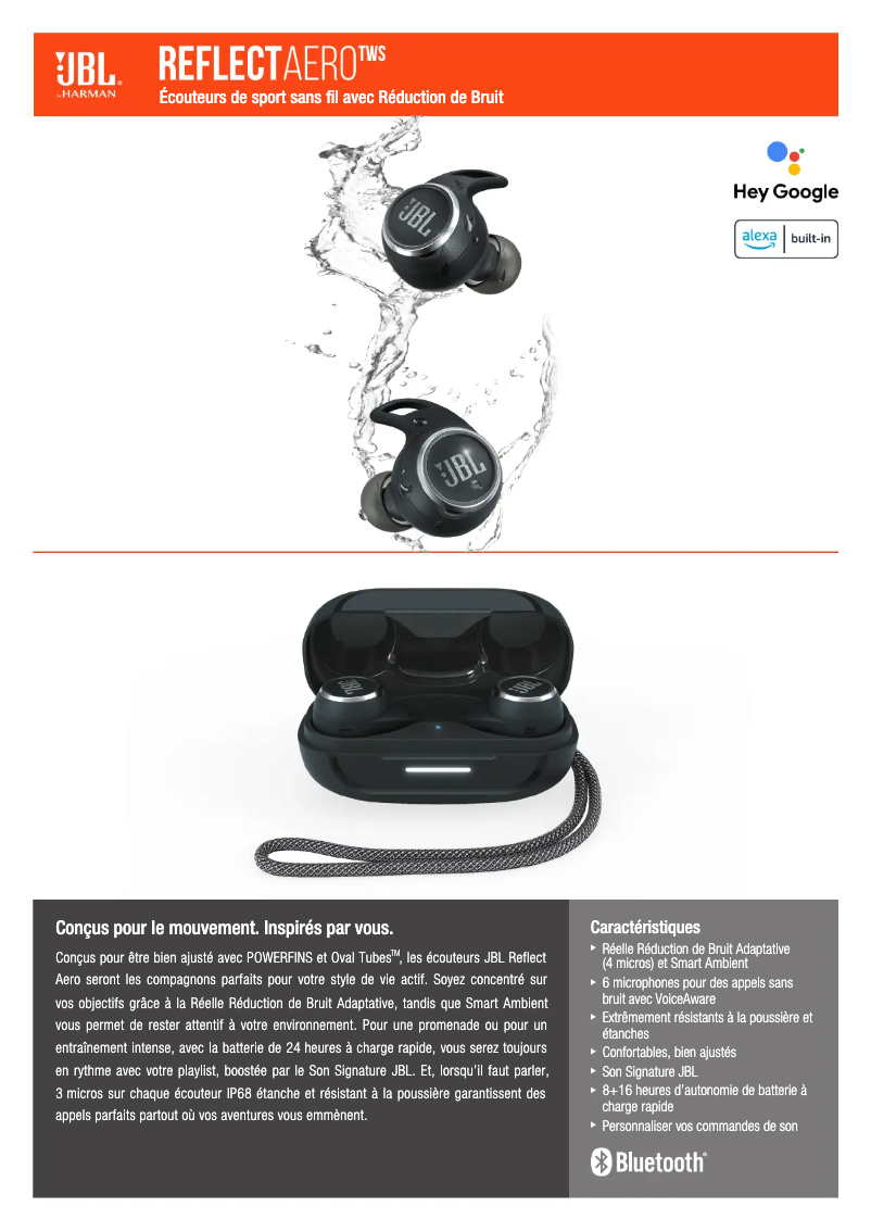 Page 1 of the manual Technical Sheet JBL Reflect Aero TWS
