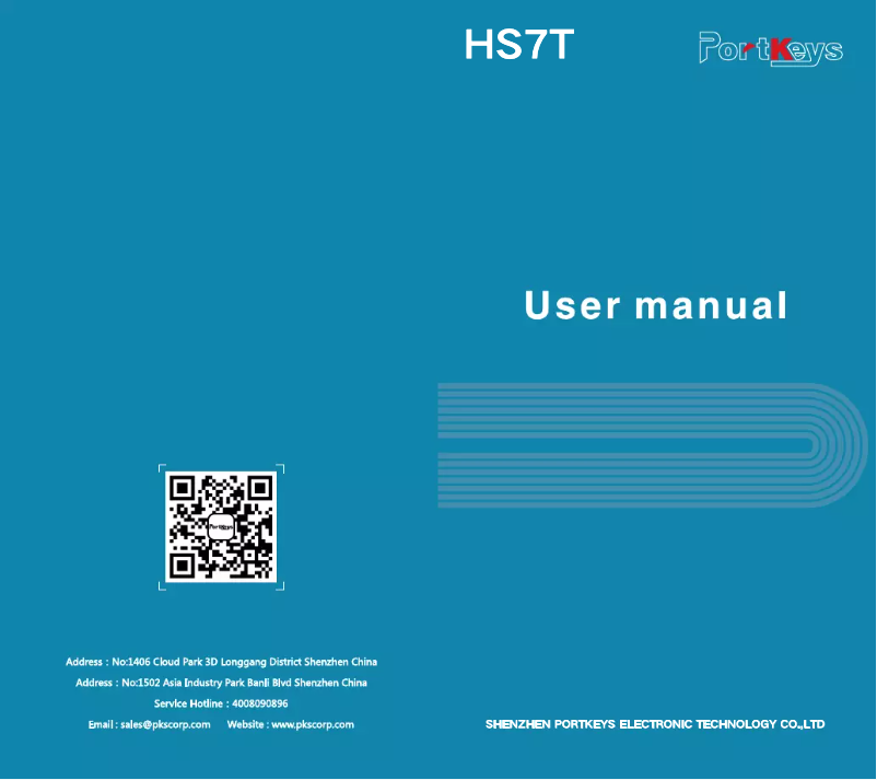 Page 1 of the manual User Manual Portkeys HS7T