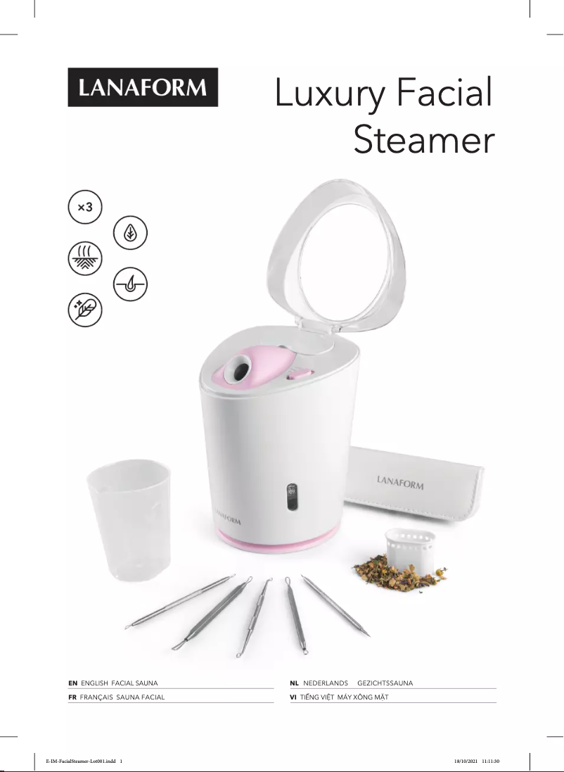 Image de la première page du manuel de l'appareil Luxury Facial Steamer
