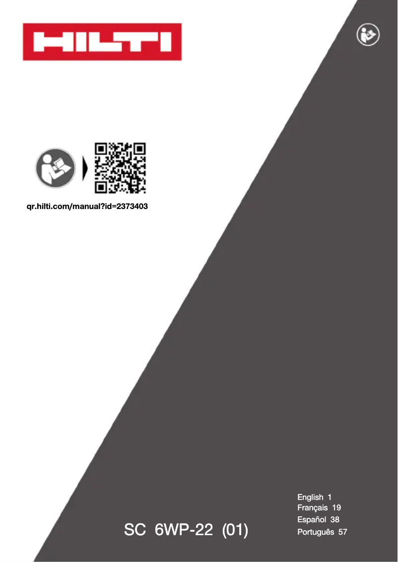 Page 1 of the manual User Manual Hilti SC 6WP-22