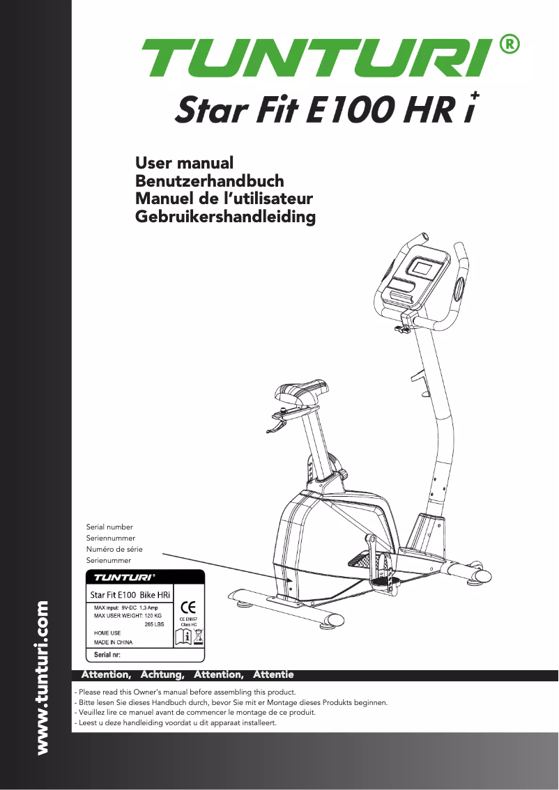 First page image of the manual for Star Fit E100 HR i-Plus