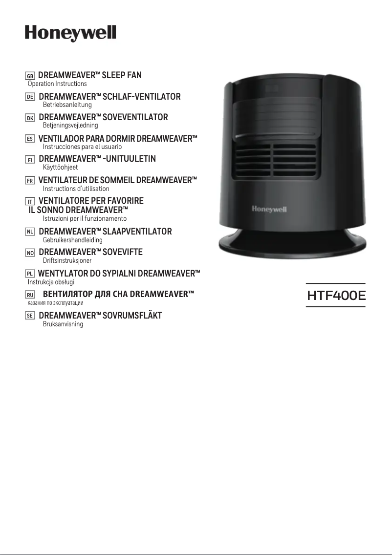 Page 1 of the manual User Manual Honeywell HTF400E