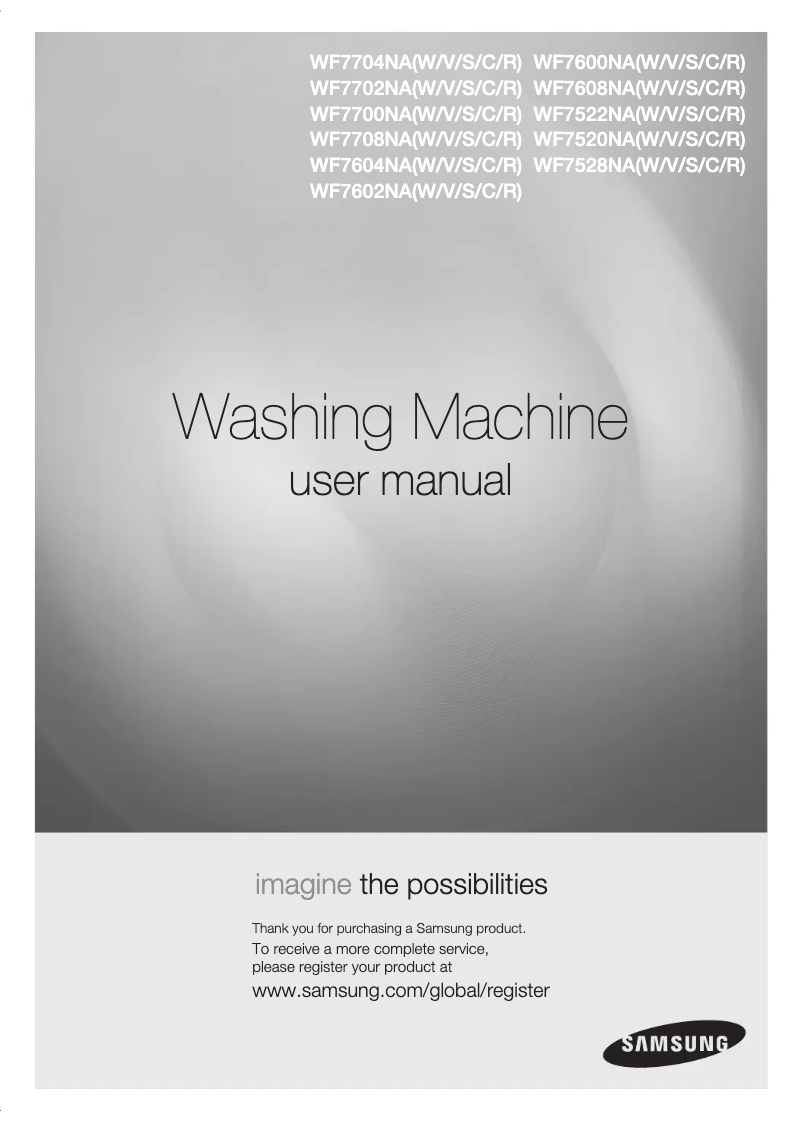 First page image of the manual for WF7604NAV