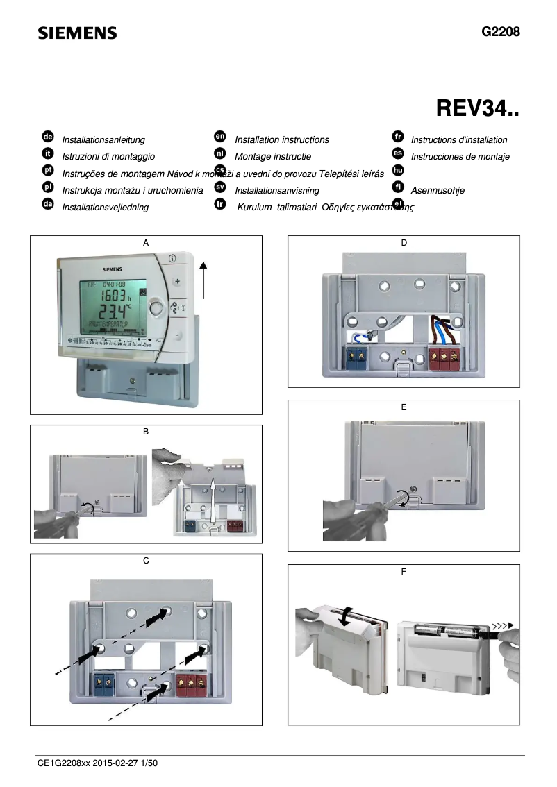 Page 1 of the manual User Manual Siemens REV34