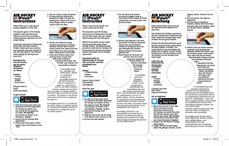 Page 1 of the manual User Manual Jumbo iPawn Air Hockey