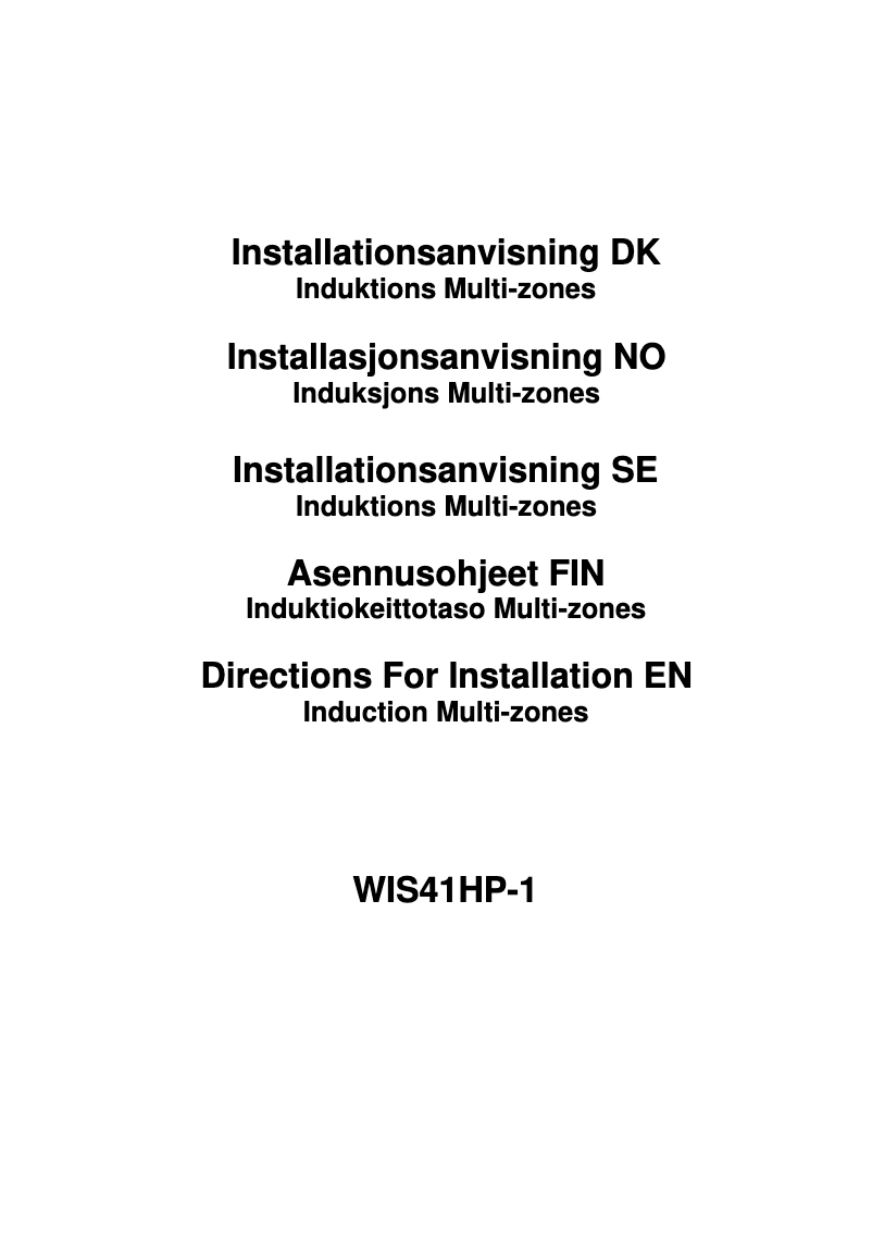 Page 1 of the manual User Manual Witt WIS41HP-1