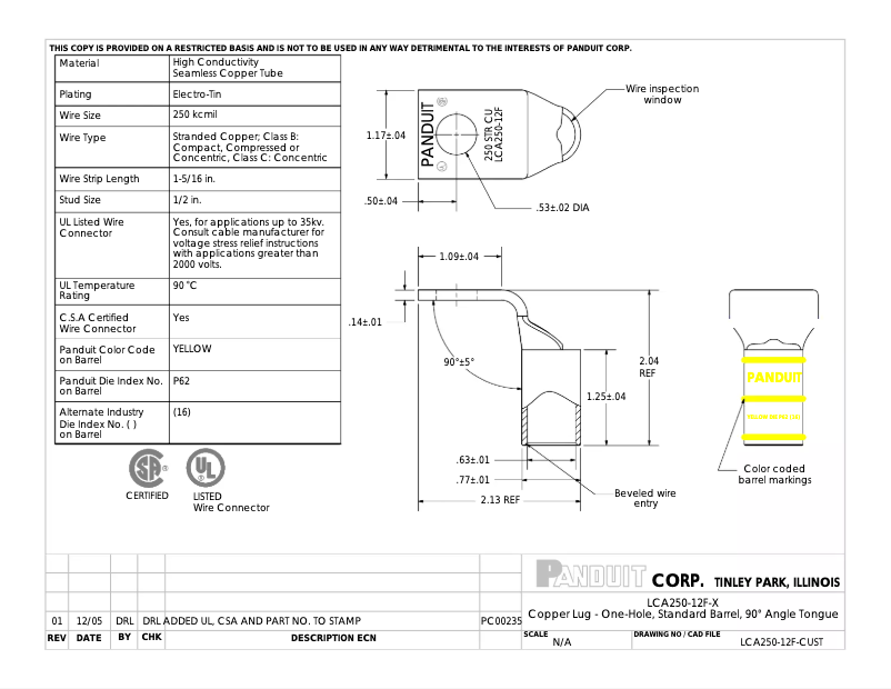 Page 1 of the manual User Manual Panduit LCA250-12F-X