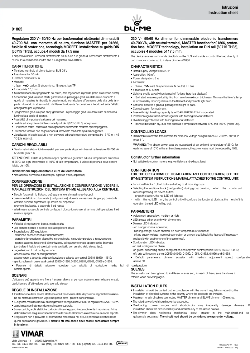 First page image of the manual for 01865