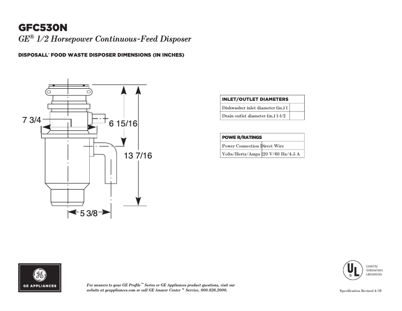 First page image of the manual for GFC530N