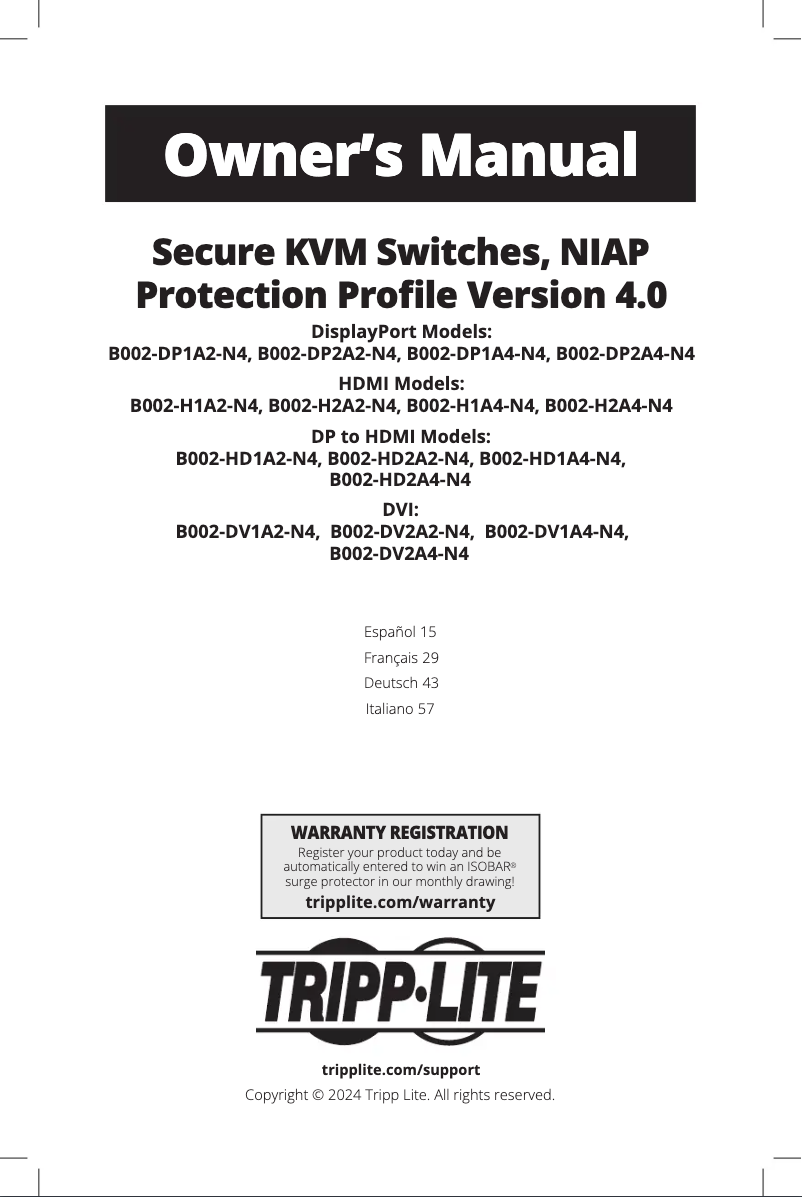 First page image of the manual for B002-DP2A4-N4