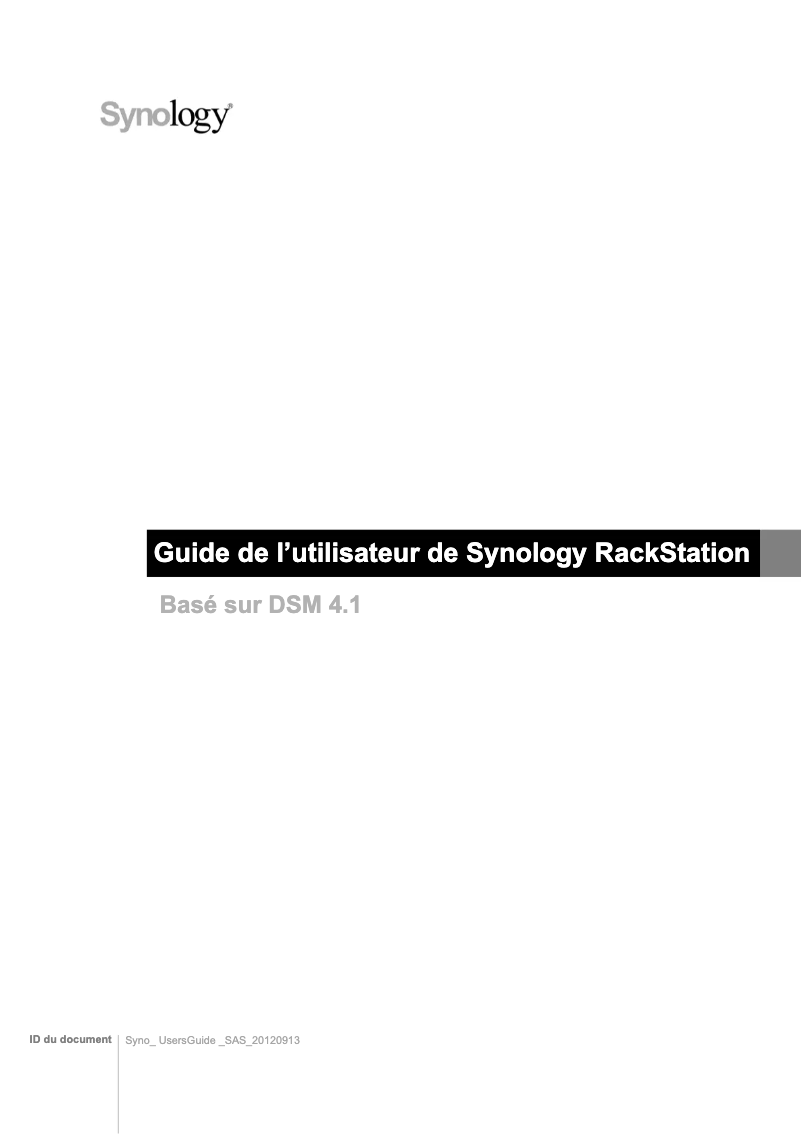 Page 1 of the manual User Manual Synology RackStation RS10613xs+