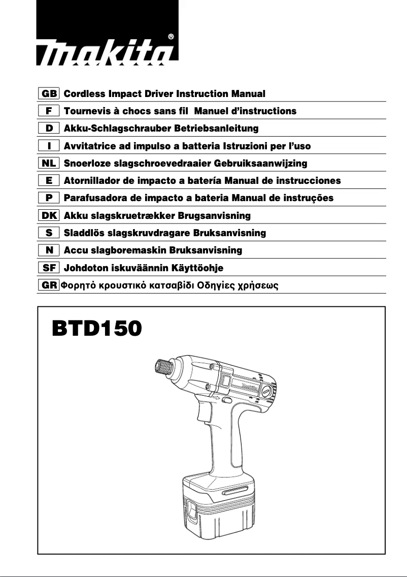 Page 1 of the manual User Manual Makita BTD150