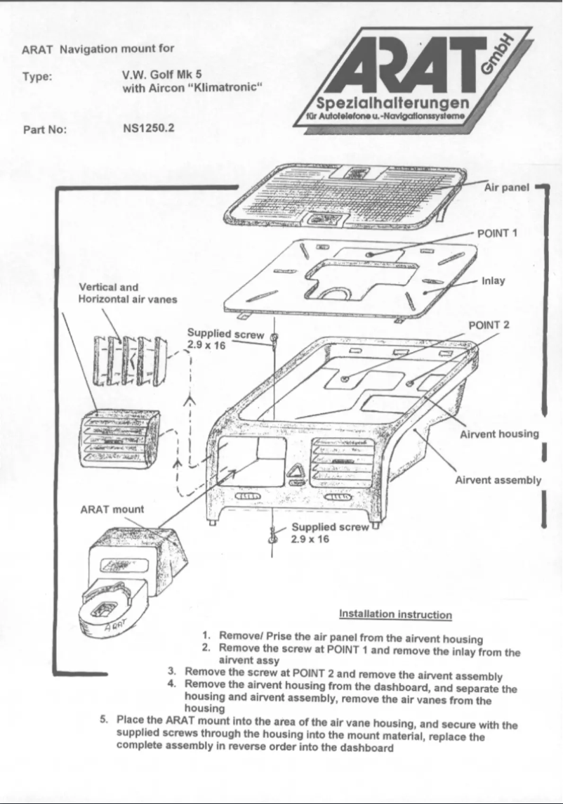 First page image of the manual for NS1250.2