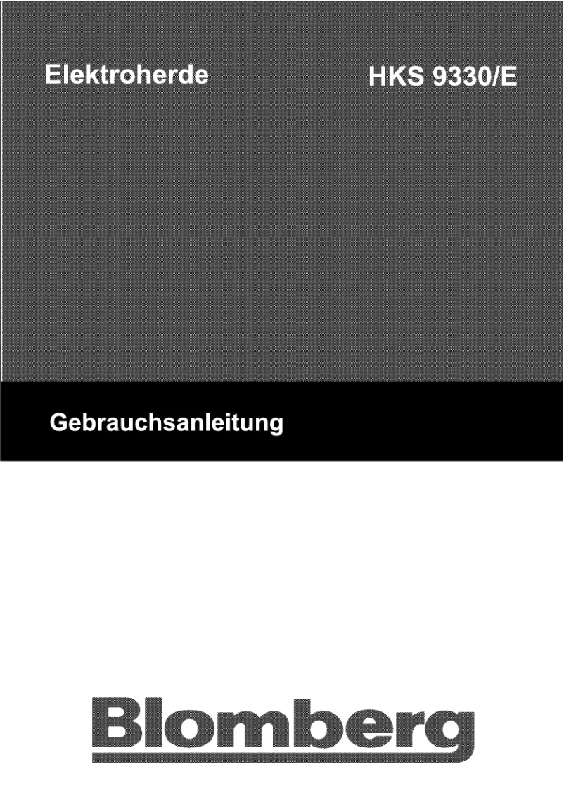Page 1 of the manual User Manual Blomberg HKS 9330/E
