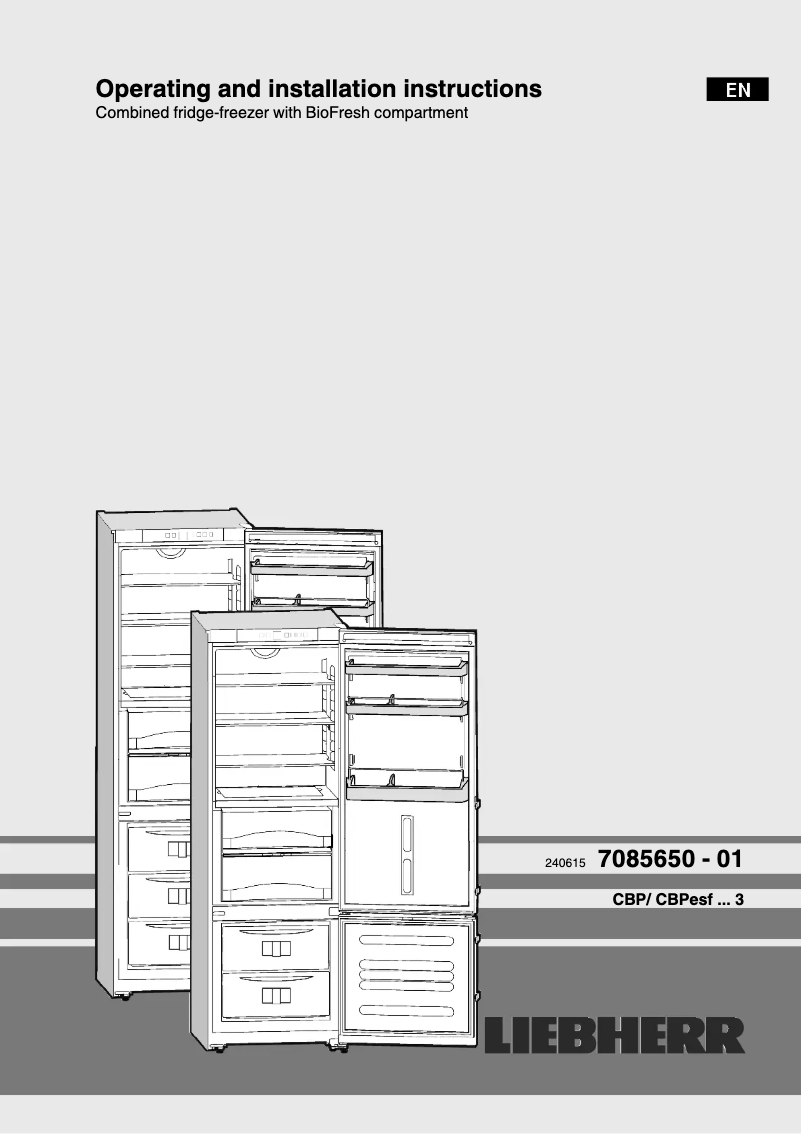 First page image of the manual for CBP 4043 Comfort BioFresh