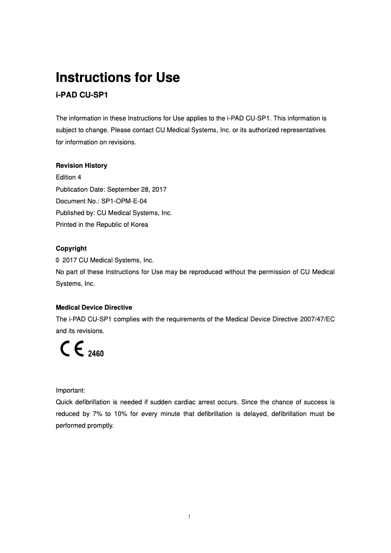 First page image of the manual for i-PAD CU-SP1