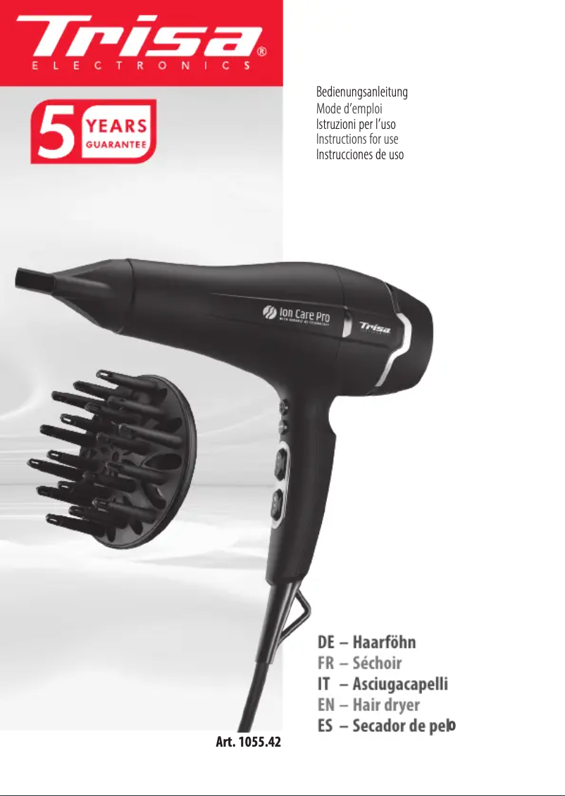 First page image of the manual for Ion Care Pro 1055.42