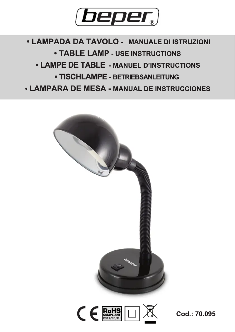 Page 1 of the manual User Manual Beper 70.095