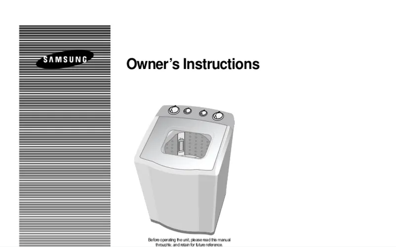 Page 1 of the manual User Manual Samsung WS7000A1