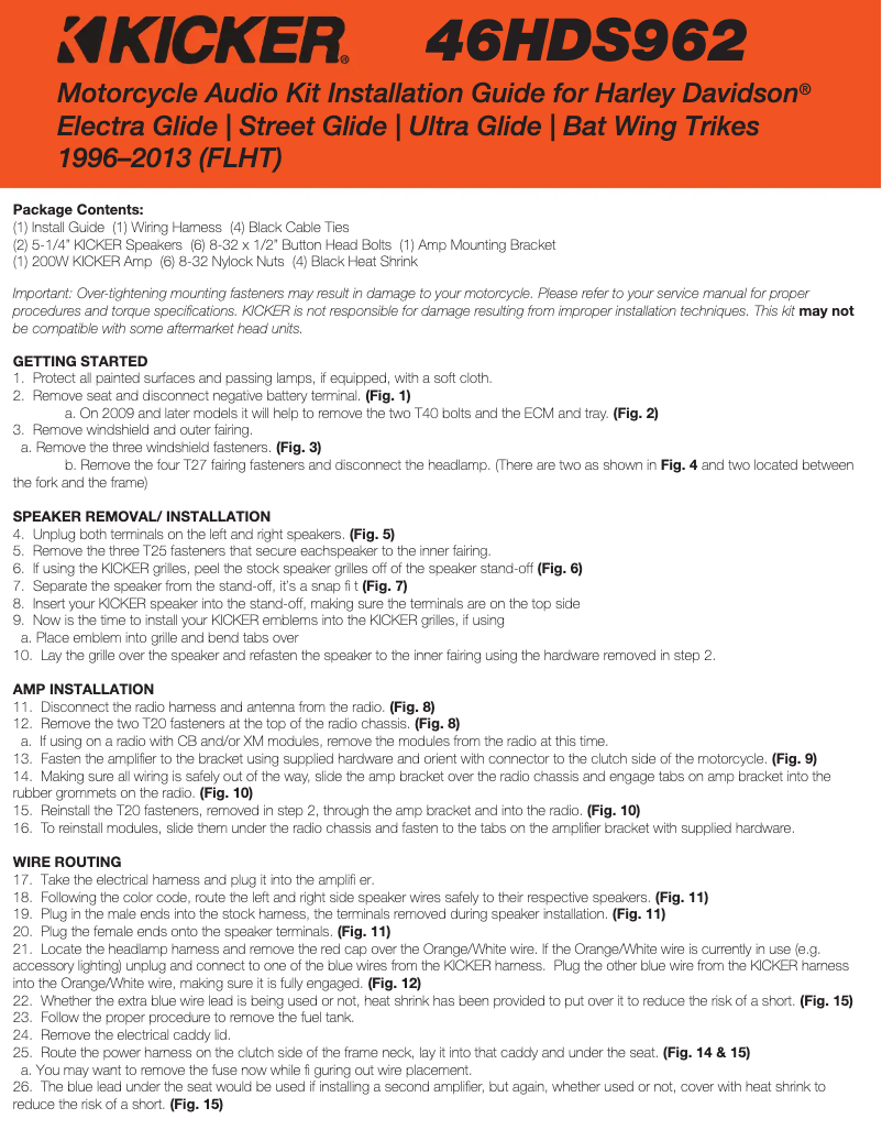 Page 1 of the manual User Manual Kicker 46HDS962