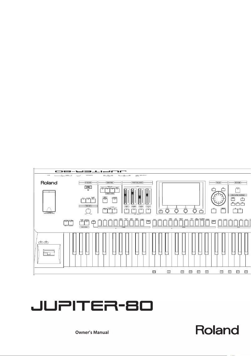 First page image of the manual for JUPITER-80