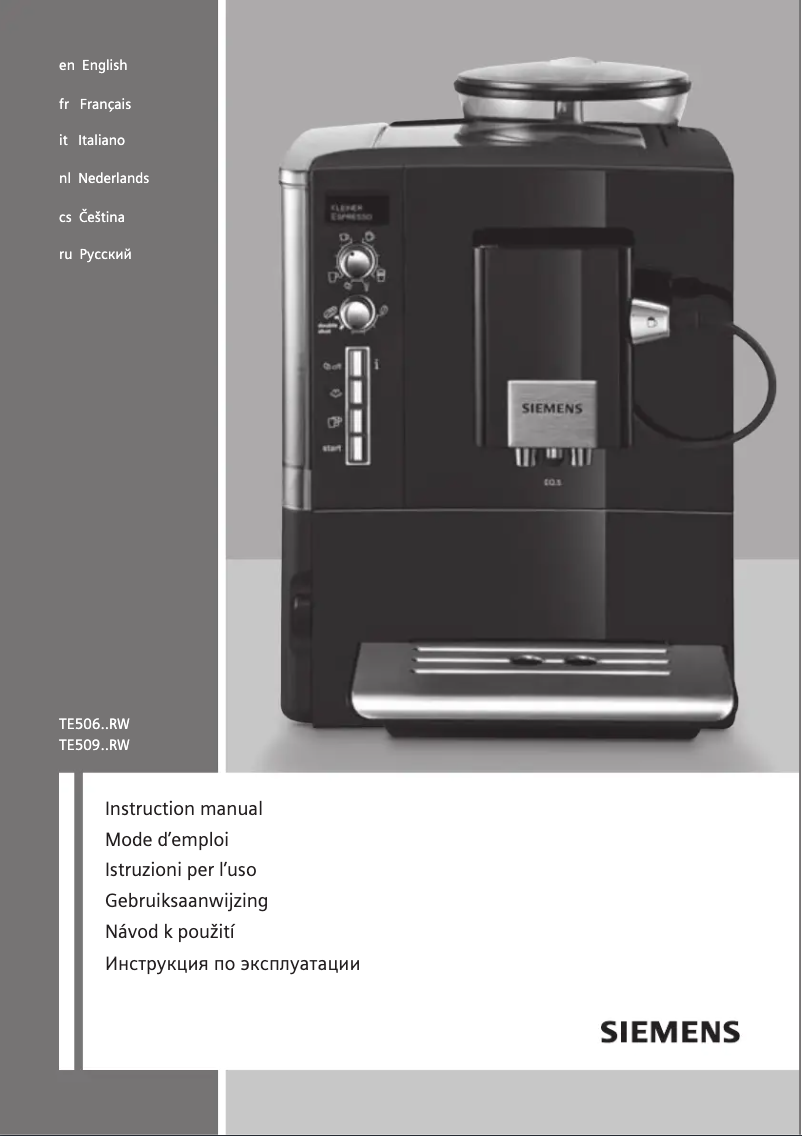 First page image of the manual for TE509201RW