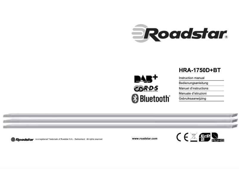 Page 1 de la notice Manuel utilisateur Roadstar HRA-1750D+BT