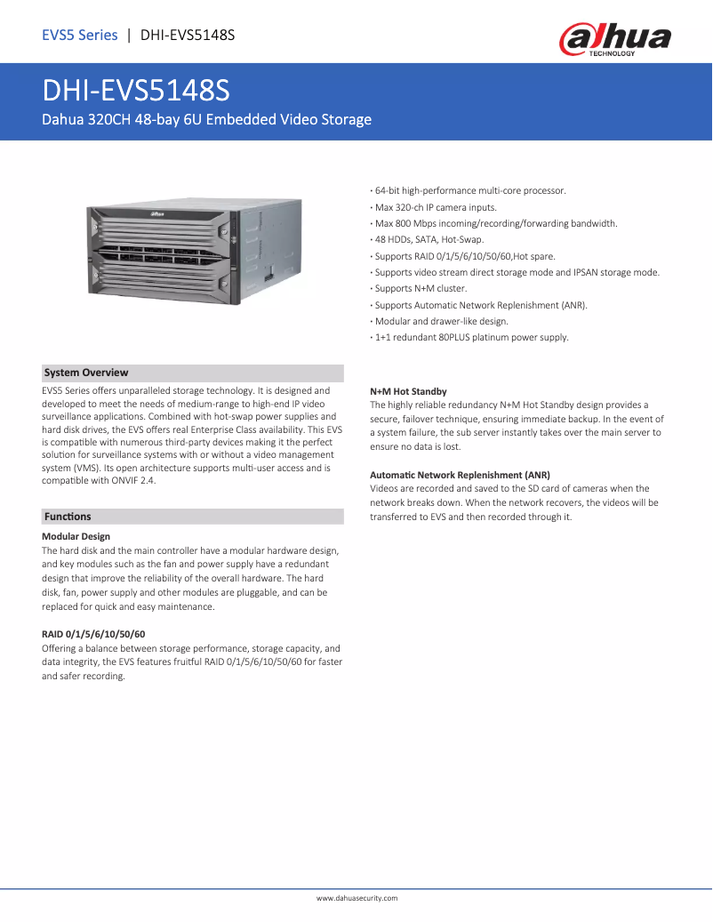 First page image of the manual for EVS5148S