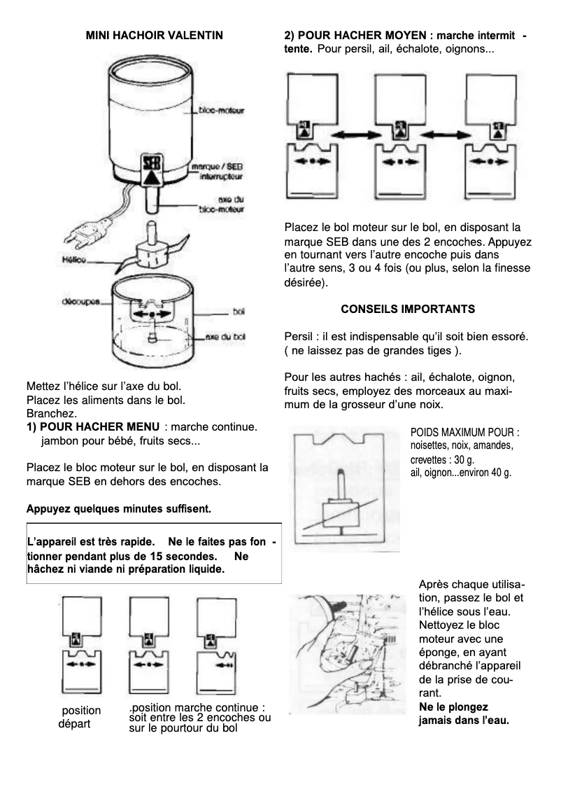 First page image of the manual for Valentin 2