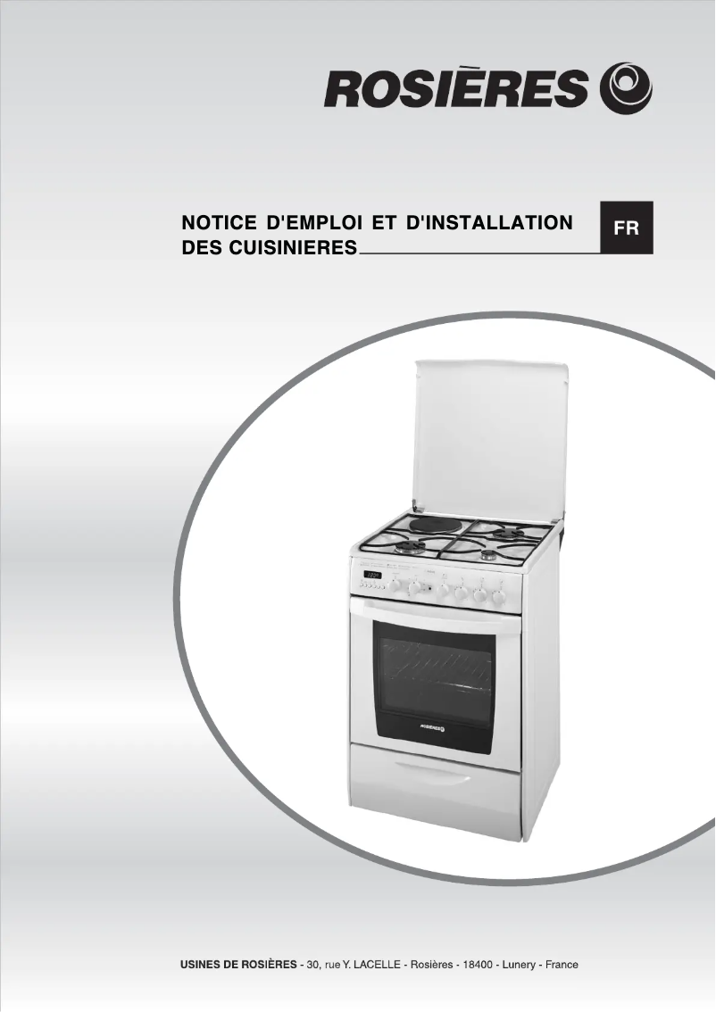 Page 1 of the manual User Manual Rosieres RCF6997RB