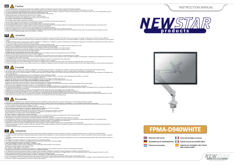 Page 1 of the manual User Manual Newstar FPMA-D940