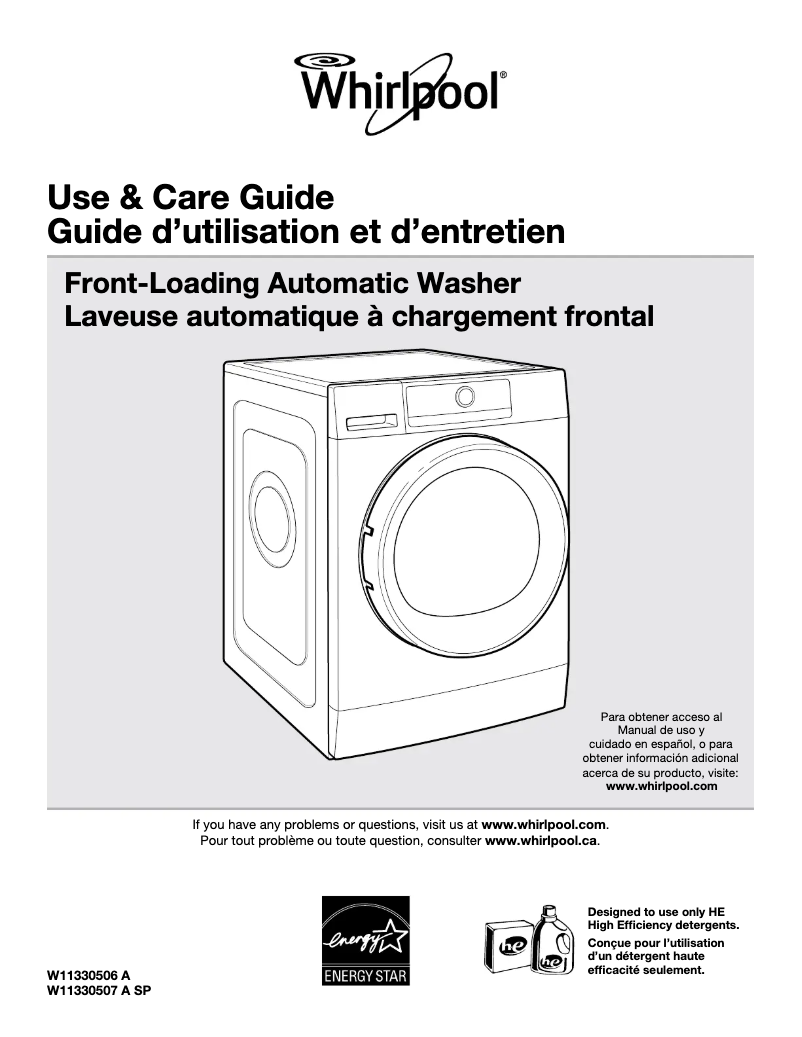 Page 1 of the manual User Manual Whirlpool WFW5090JW