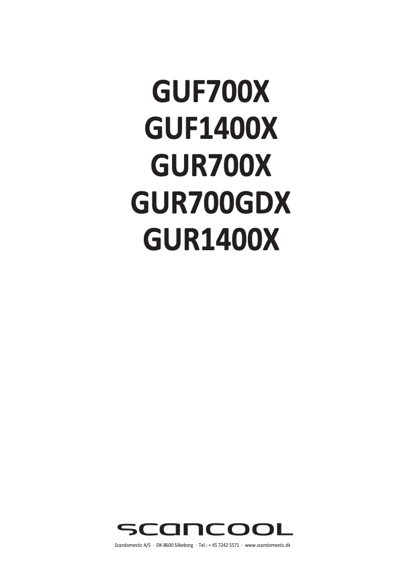 First page image of the manual for GUR700X