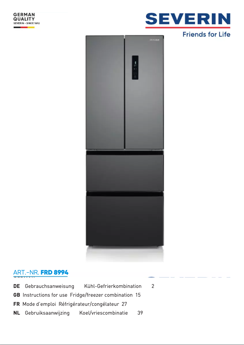 First page image of the manual for FRD 8994