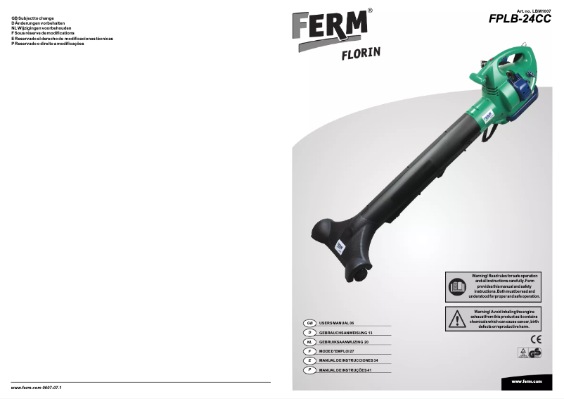 Image de la première page du manuel de l'appareil LBM1007