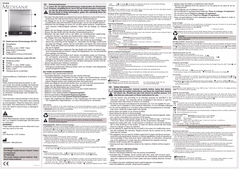 First page image of the manual for KS 230