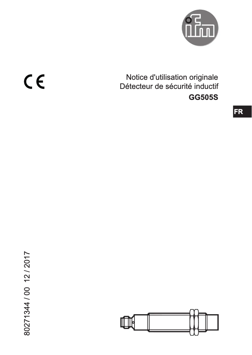 Page 1 of the manual User Manual IFM GG505S