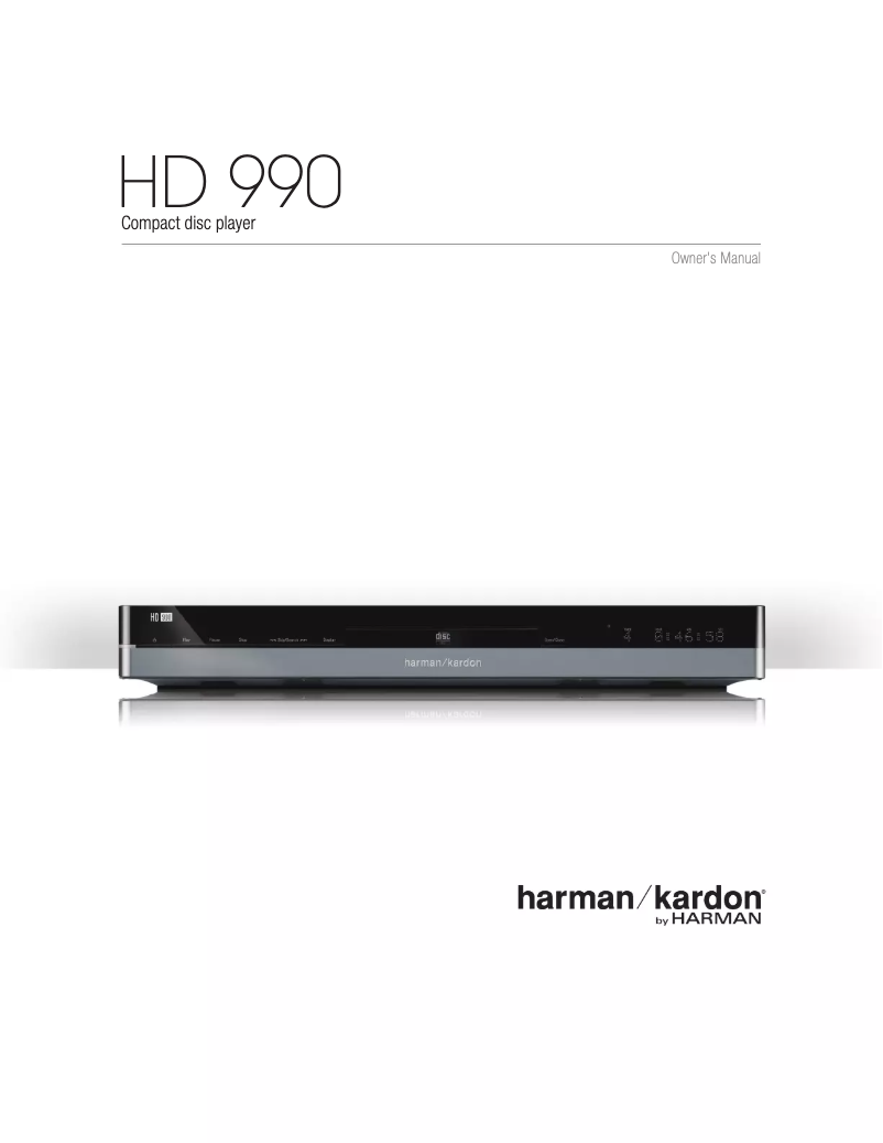 First page image of the manual for HD 990