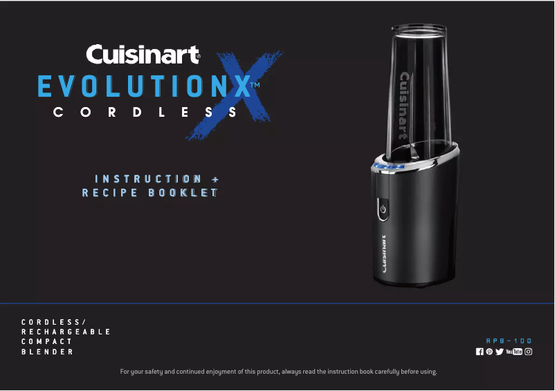 First page image of the manual for EvolutionX Cordless RPB-100