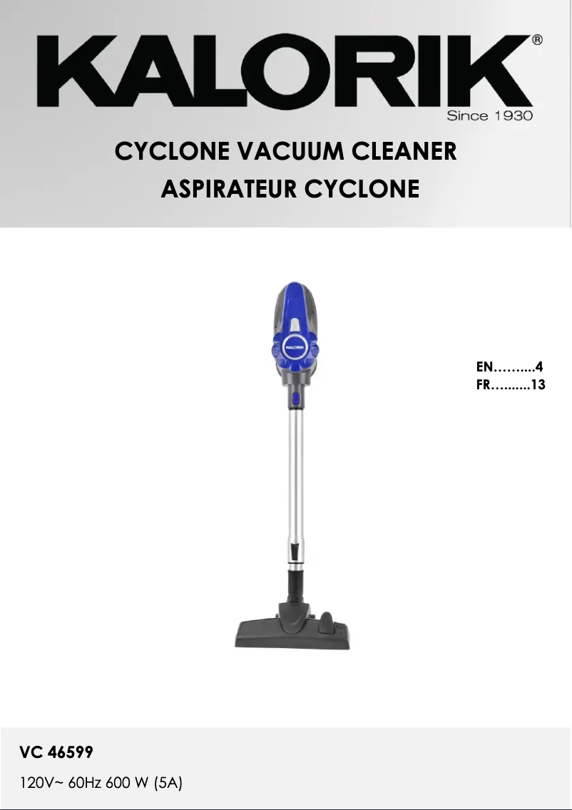 Image de la première page du manuel de l'appareil VC 46599