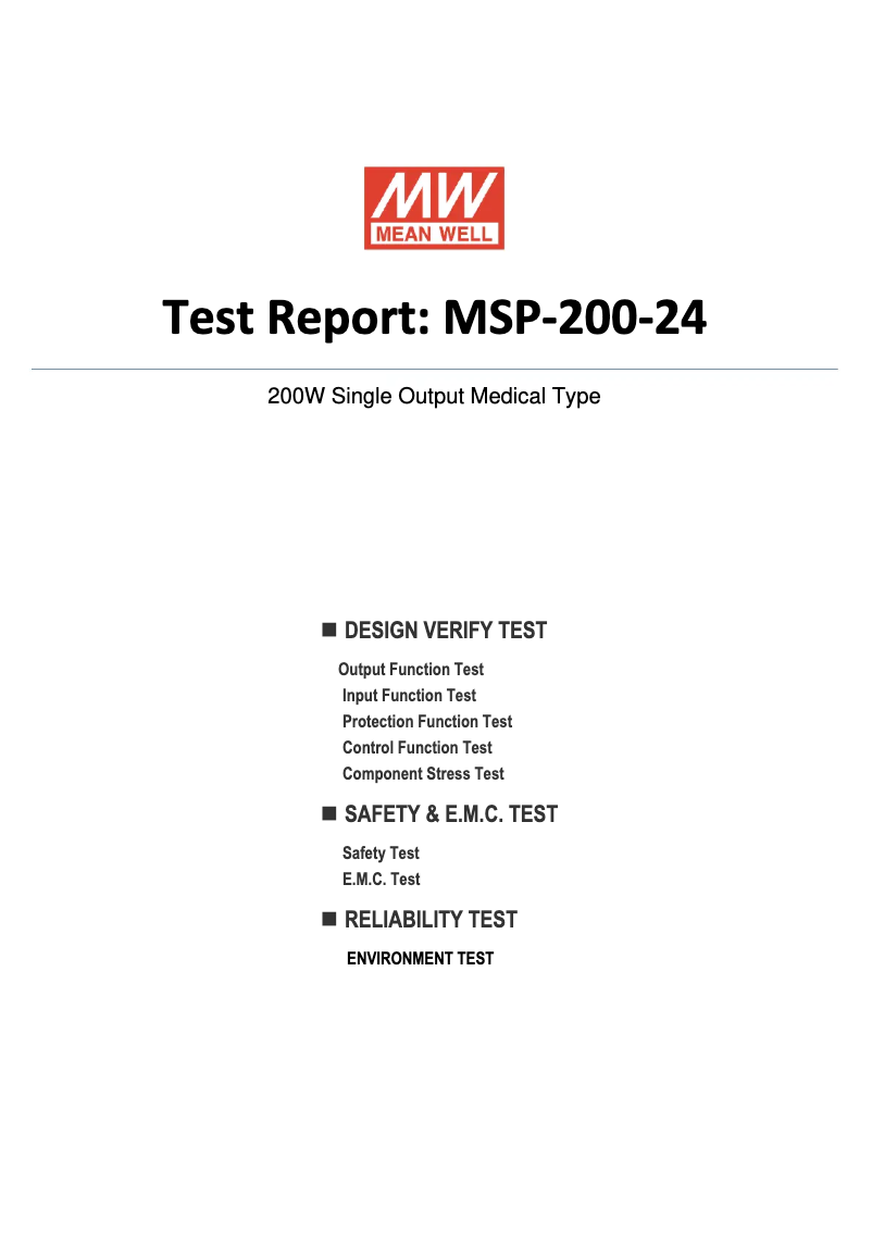 First page image of the manual for MSP-200-24