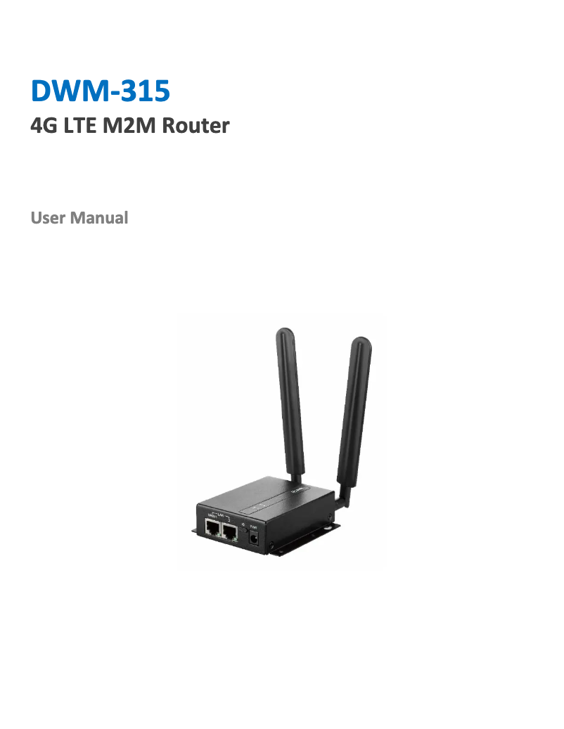 First page image of the manual for DWM-315