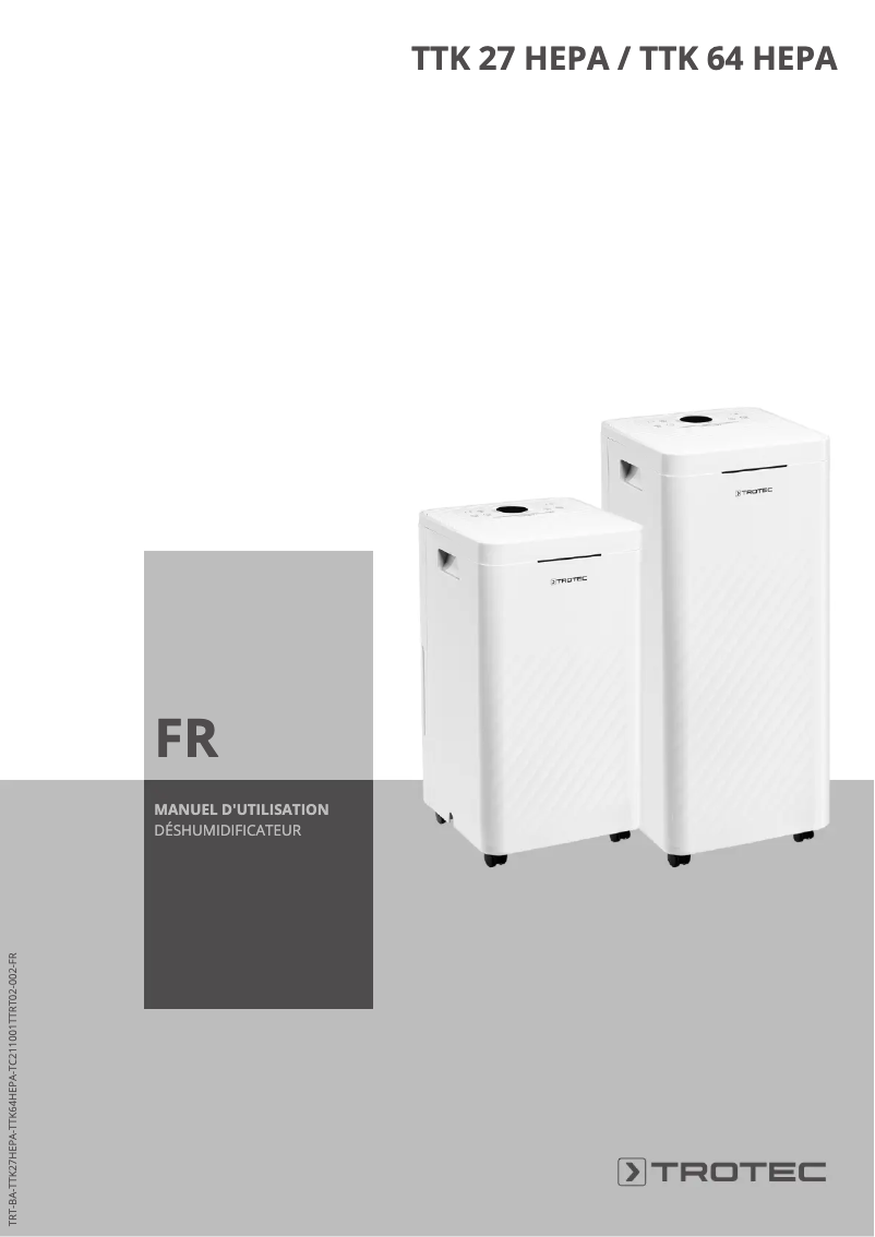 First page image of the manual for TTK 64 HEPA