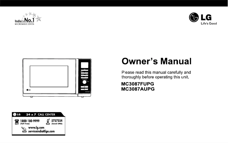 Page 1 of the manual User Manual LG MC3087AUPG