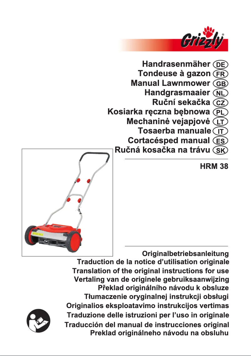 Page 1 of the manual User Manual Grizzly HRM38