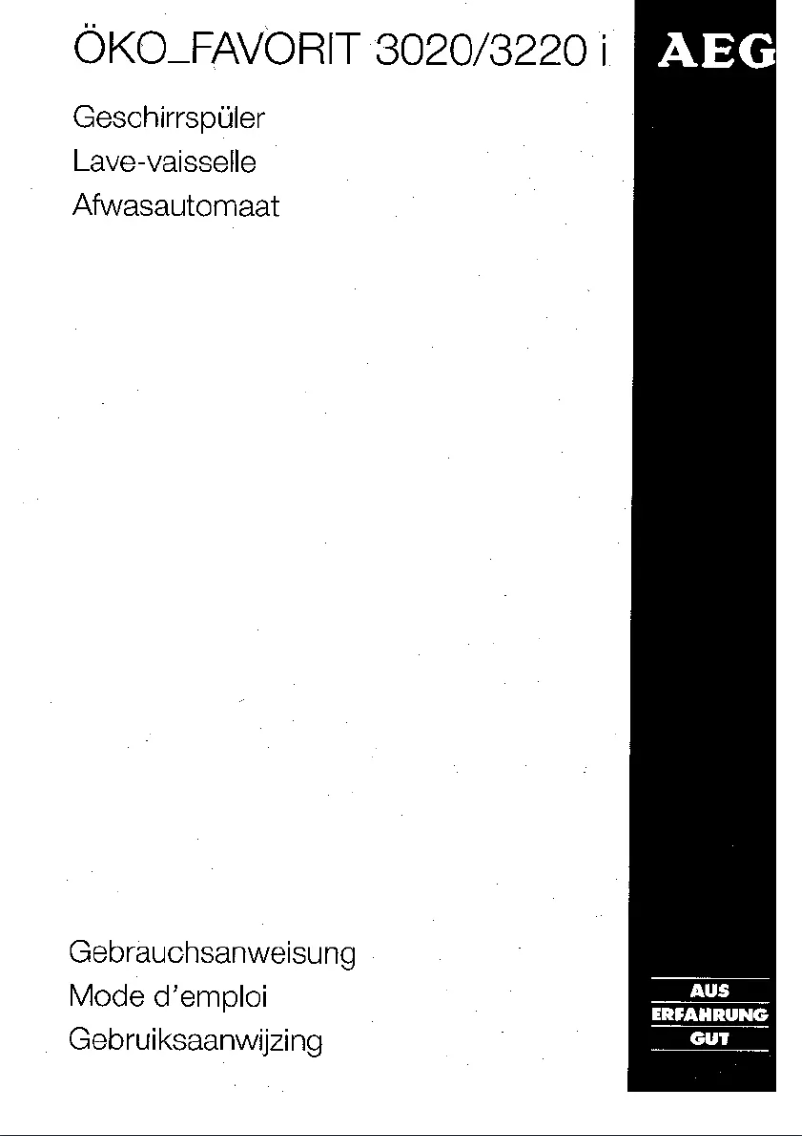 Page 1 of the manual User Manual AEG OKO Favorit 3020