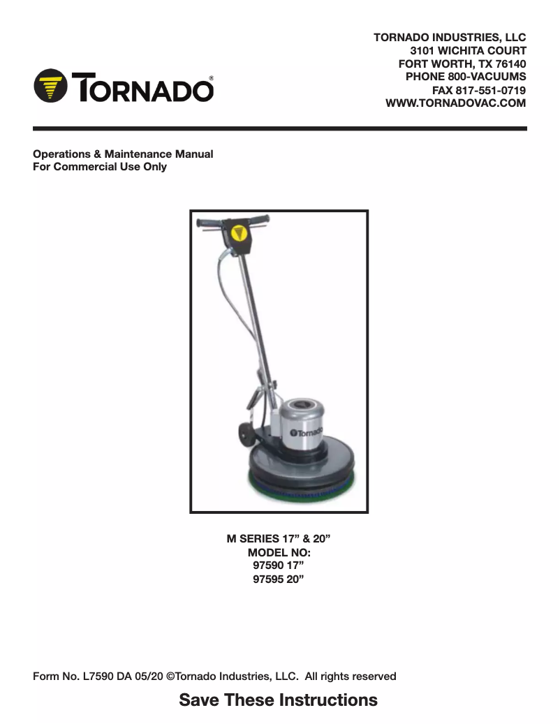 Page 1 of the manual User Manual Tornado 97595
