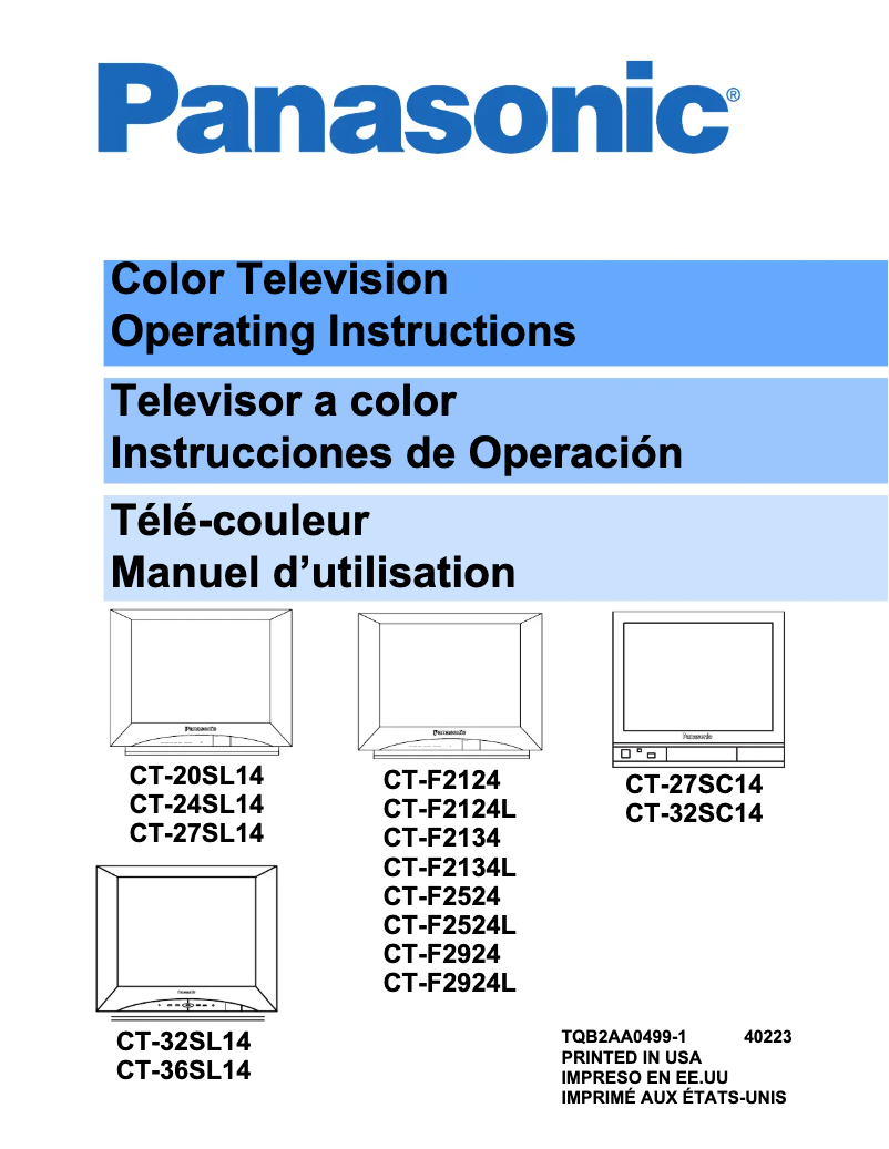 Page 1 of the manual User Manual Panasonic CT-32SL14