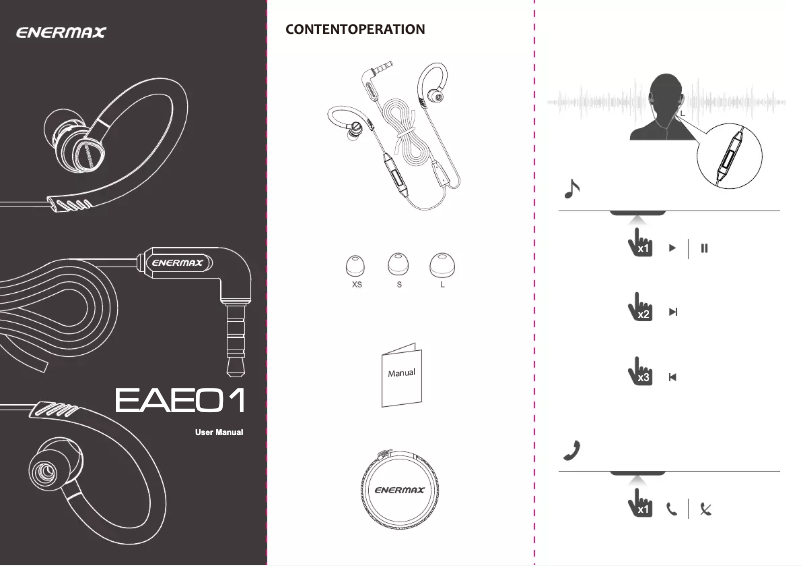 First page image of the manual for EAE01