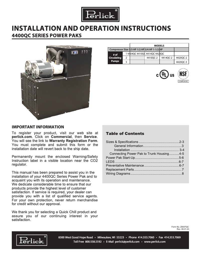 First page image of the manual for 4414QC-2